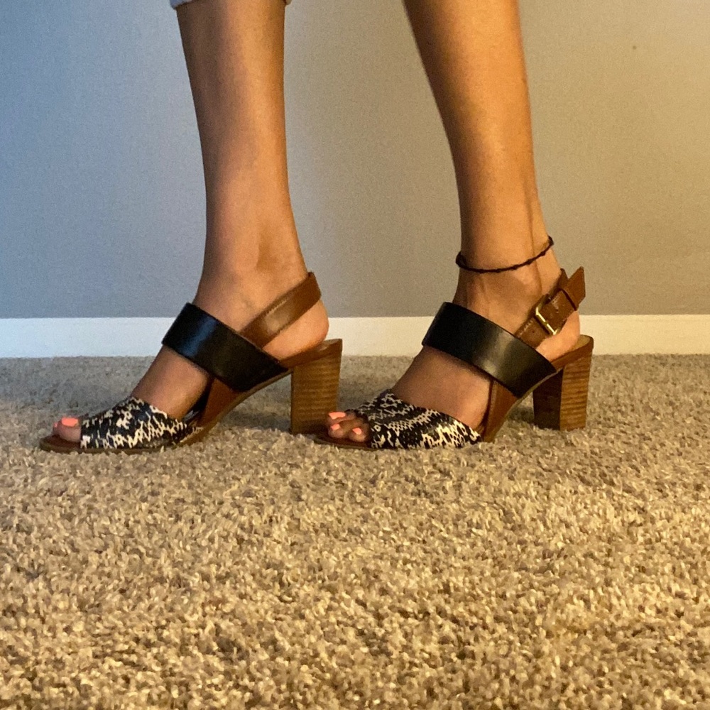 Block Heeled Neutral Sandals